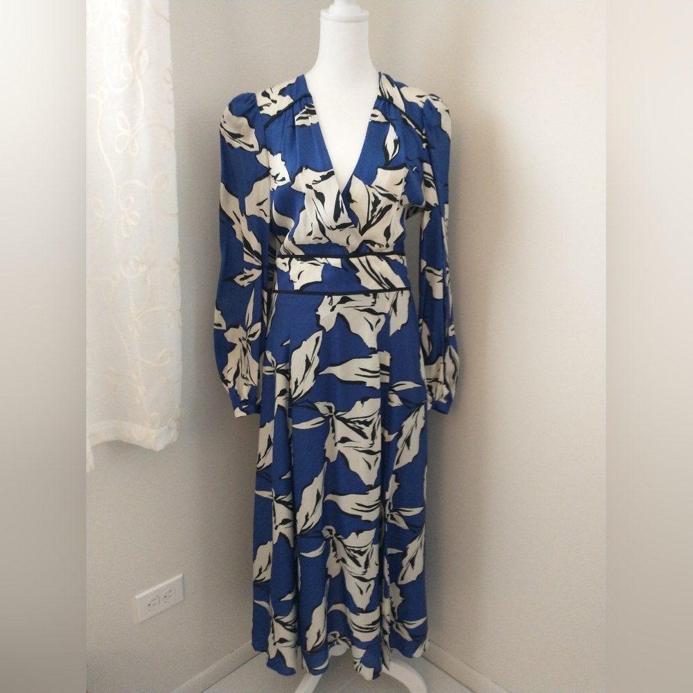NWT Veronica Beard Mclean Floral Silk Blend Midi Dress 4